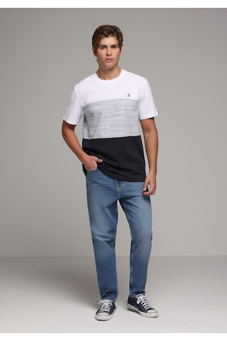 Colin's Colins Regular Fit Yuvarlak Yaka Çizgili Erkek Lacivert Kısa Kol Tişört Cl1080515 Q1.v2 Nav