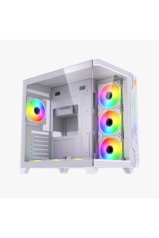 F7-pro Argb Ön Panel Ve Kumandalı Fanlar Atx Gaming Beyaz Kasa