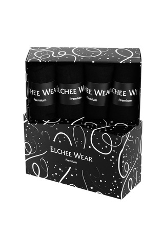 Elchee Wear Elchee Organik Bambu Erkek Çorap 4'lü Siyah