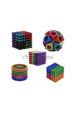 Hubrendy Kargo Renkli 216 Adet Mıknatıs Neocube Mıknatıs 5mm Neodyum