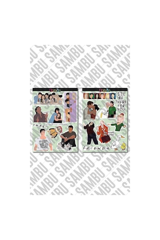 Lexroo Friends Temalı Sticker Etiket Seti 2 - Laptop Notebook Telefon