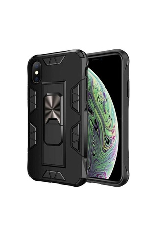 Apple Uyumlu iPhone Xs Max 6.5 Kılıf Zore Volve Kapak Siyah