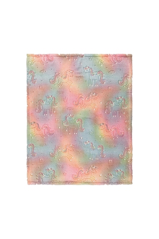 Civil Baby Tek Boynuzlu At Baskılı 90x110 Cm Battaniye - Pembe