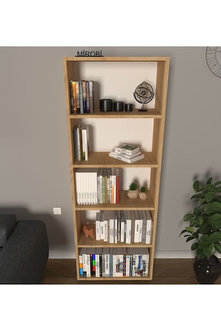 Modern 5 Raflı Kitaplık Dekoratif Kitaplık Rivoli