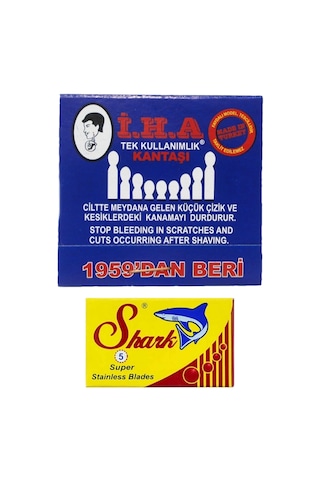 Iha Kibrit Kantaşı 1 Adet 20'li Kart Shark Super Stainless Yaprak Jilet 5'li Kutu