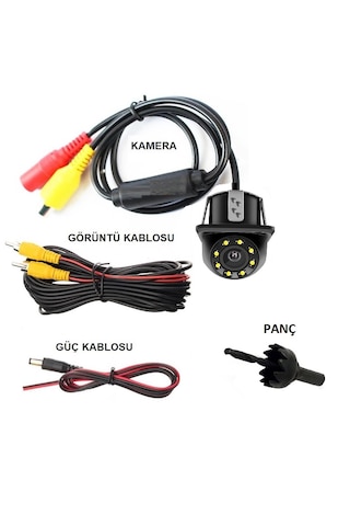 Yate10 8 Ir Ledli Gece Görüşlü Dinamik Çizgili Geri Görüş Kameras