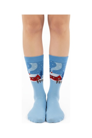Gost Liria Winter Socks Desenli Unisex Soket Çorap Mavi