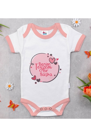Bk Gift Bk Kids Benim Teyzem Bir Başka Tasarımlı Pembe Bebek Body Zıbın-1 Çok Renkli