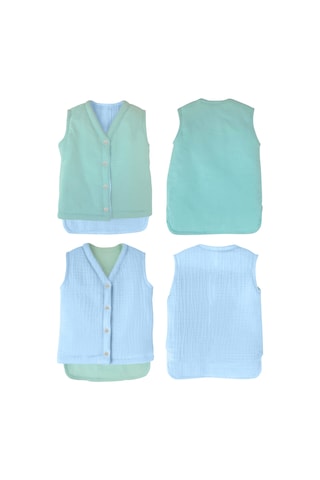 Müslin Çocuk Yelek Mavi
