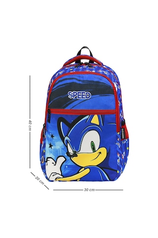 Yeni Sezon Speed Desenli 2li Ortopedik Erkek Çocuk Okul Çantası Seti Okul Çantası+beslenmeçantası MAvi