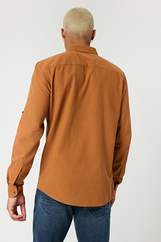 Loft Lf2027896-23y Erkek Uzun Kol Gömlek Dark Camel