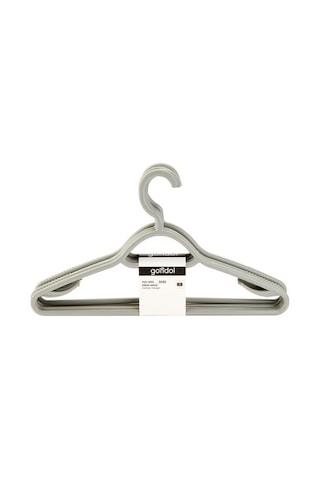 Gondol 6'lı Plastik Elbise Askısı - Gri - 38 Cm Gri