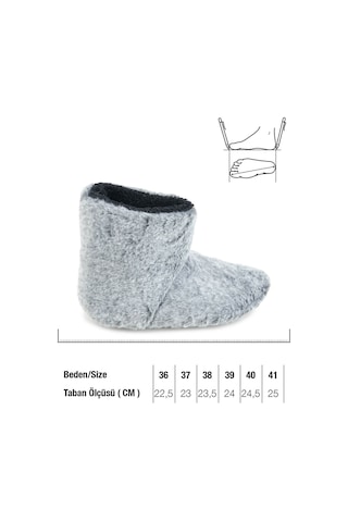 Gezer Erkek Kışlık Sessiz Taban Ev Panduf Bot Ga7kte.03430.01.v32.0c Gri