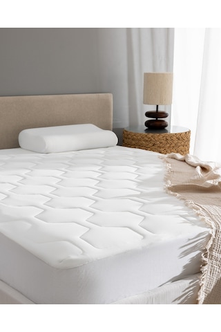 Madame Coco Antony Cool King Size Plus Fitted Yatak Alezi - Beyaz Beyaz