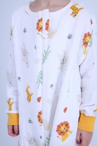 For My Baby 1 Tog Çocuk Uyku Tulumu Unisex Uzun Kollu Uyku Tulumu Ekru-turuncu