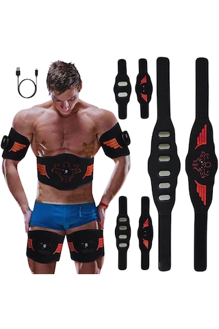 5 Li Ems Fitness Cihazı Karın Kol Bacak Kas Geliştirici, Titreşimli Spor Ve Masaj Aleti, Evde Kas Çalıştırma Ve Cihazı Siyah