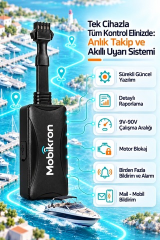 Mk-204-1 Sesli Bildirimli Tekne & Yat Takip Sistemi - 12 Ay Hatlı + Server Dahil Gps 2026 Seri