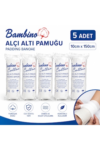 Bambino Alçı Altı Pamuğu 10cm 150cm 5 Adet