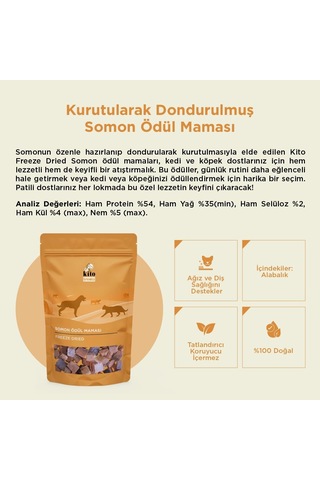 Kito Freeze Dried Somon Köpek Ödül Maması%100 Doğal, Glutensiz 30 Gr Dog Treat