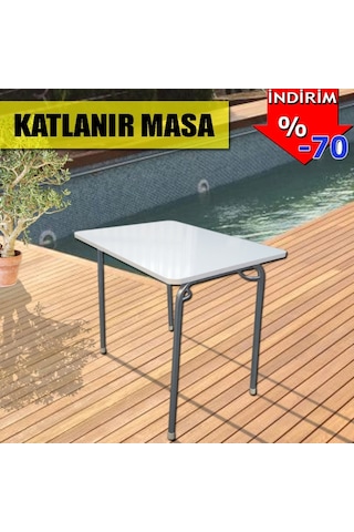 Depolife 60X80 Cm Bilgisayar Masası Mutfak Masası Katlanır Masa Portatif