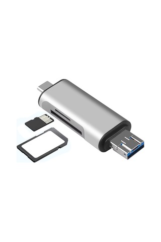 Usb 2.0 3 İn 1 Kart Okuyucu Ve Usb Çoklayıcı Type-c, Micro Usb, Sd/tf Kart Desteği Zr825