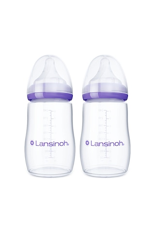 Lansinoh® 2 X 240 ML Biberon ve NaturalWave® Biberon Emziği (3 Ay+)