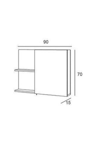 Denko Piramit 90 Cm Banyo Dolabı Üst Modül, Dolaplı Ayna Çok Renkli