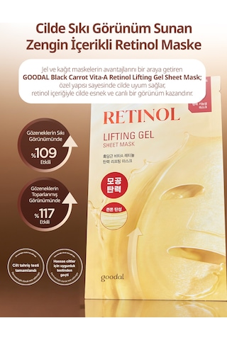 Retinol İçerikli Yaprak Maske Goodal Black Carrot Vita-a Retinol Lifting Gel Sheet Mask