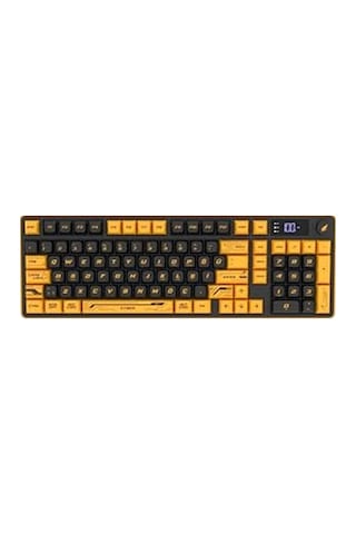 Hawk Gaming Hk258 Membrane Lcd Rgb Kablosuz/bluetooth Siyah Turuncu Full Türkçe Gaming Klavye Sarı Siyah