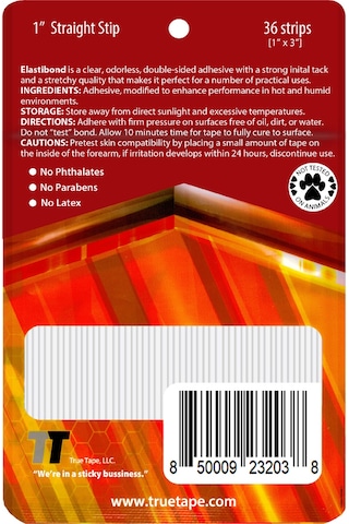 True Tape Elastibond Protez Saç Bandı 36 Adet Düz (2.5Cm X 7.5Cm)