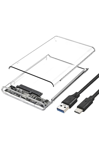 Molix Mx-2426 Usb 3.1 Type-c 2.5 İnç Sata Iıı Şeffaf Hdd/ssd Harddisk Kutusu - 6 Gbps Uasp Destekli