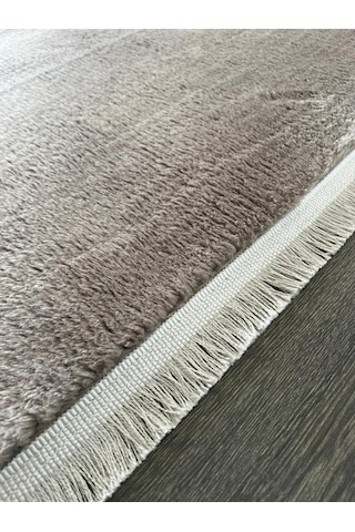 Melena Carpet Yumuşak Peluş Yolluk Kaymaz Taban Oval Paspas Banyo Mutfak Modern Halı Kahverengi