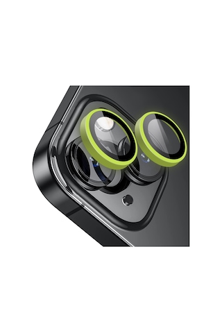 Buff Iphone Uyumlu 14 / 14 Plus Uyumlu Neon Metal Lens Koruyucu Açık Yeşil