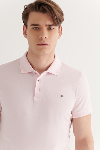 Avva E001004 Serin Tutan Standart Fit Normal Kesim Erkek Polo Yaka T-Shirt - Açık Pembe