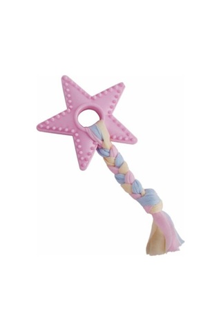 Mixpet 9,2 CM Halat Düğümlü Kauçuk Yıldız Köpek Oyuncağı Çok Renkli