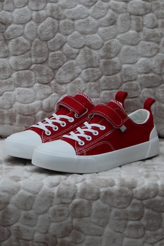 Vicco 346.f24y.141-11 Lee Kırmızı Keten Sneaker Unisex Çocuk Ayakkabı 001