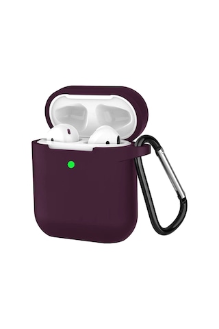 Airpods 1 Ve 2. Nesil İle Uyumlu Premium Lansman Serisi Kadife İç Astarlı Darbe Emici Silikon Kılıf Mor