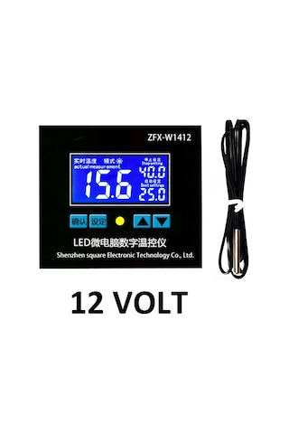ZFX-W1412A 12Volt 16A LCD Pano Tip Termostat Kuluçka Makinalarına
