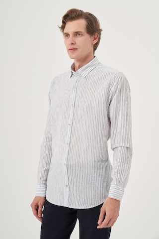 Morven Erkek Lacivert Keten Trend Dynamic Fit Britli Yaka Gömlek 25ys004022200 Lacivert Lacivert