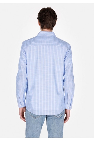 Colin's Colins Regular Fit Shirt Neck Çizgili Erkek Mavi Uzun Kol Gömlek Cl1073113 Q1.v1 Ble Mavi