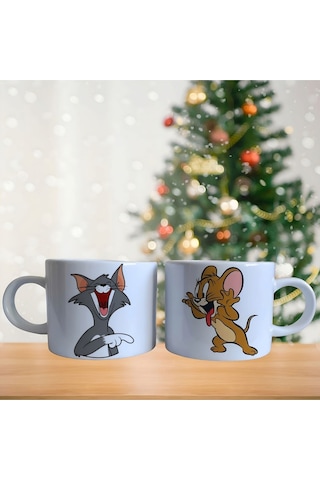 Tom Ve Jerry Porselen Fincan Takımı 762 Beyaz