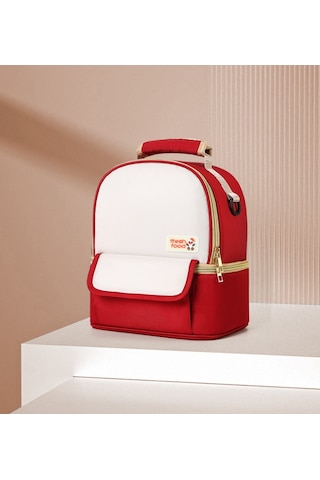 Su Geçirmez, Çok Bölmeli, Fonksiyonel Mini Anne Bebek Çantası, Termal Çanta Kırmızı