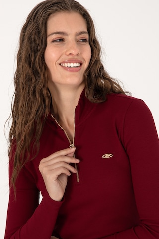 U.S. Polo Assn. Kadın Bordo Fermuarlı Dik Yaka Sweatshirt 50313564-VR014