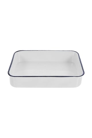 Dikdörtgen Turta Tabağı 24 Cm Derin Kenarlı Izgara Gıda Çok Amaçlı B