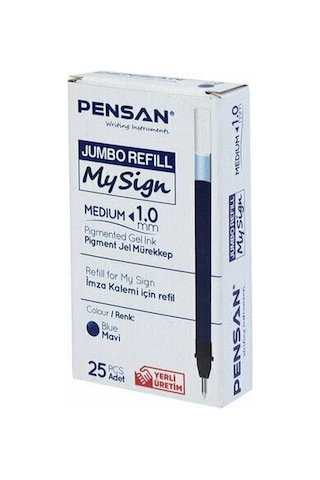 Pensan My Sıgn İmza Kalemi Yedeği Mavi 25'li Paket
