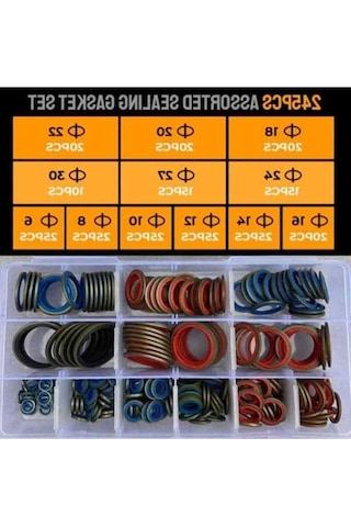 Pazly 245 Adet Kombinasyon Contası M6-m16 Sızdırmazlık Farklı Boyut