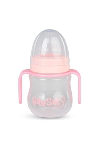 Baby Soft Geniş Ağız Kulplu Biberon 150 Ml - Pudra