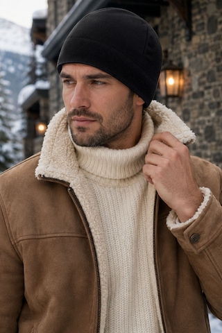 Unisex Termal Polar Bere Kışlık Sıcak Tutan Rüzgar Geçirmez Kulak Kapatan Outdoor Bere Siyah