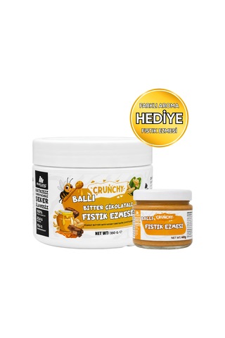 Mustang Nutrition Ballı Bitter Çikolatalı Crunchy Fıstık Ezmesi 350 Gr 25,08 Gr Protein + 40 Gr Fıstık Ezmesi Hediyeli
