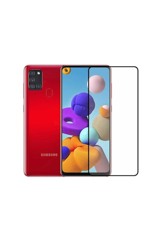Galaxy A21S Zore Kenarları Kırılmaya Dayanıklı Cam Ekran Koruyucu